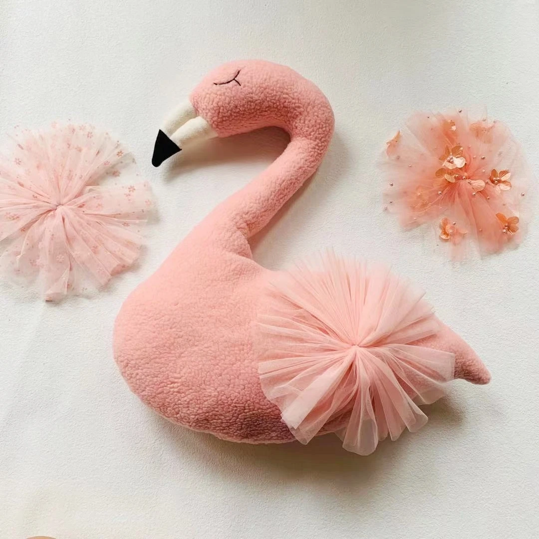 Newborn Baby Photography Props Floral Backdrop Cute Pink Flamingo Posing Doll Outfits Set Accessories Studio Shooting Photo Prop enlarge