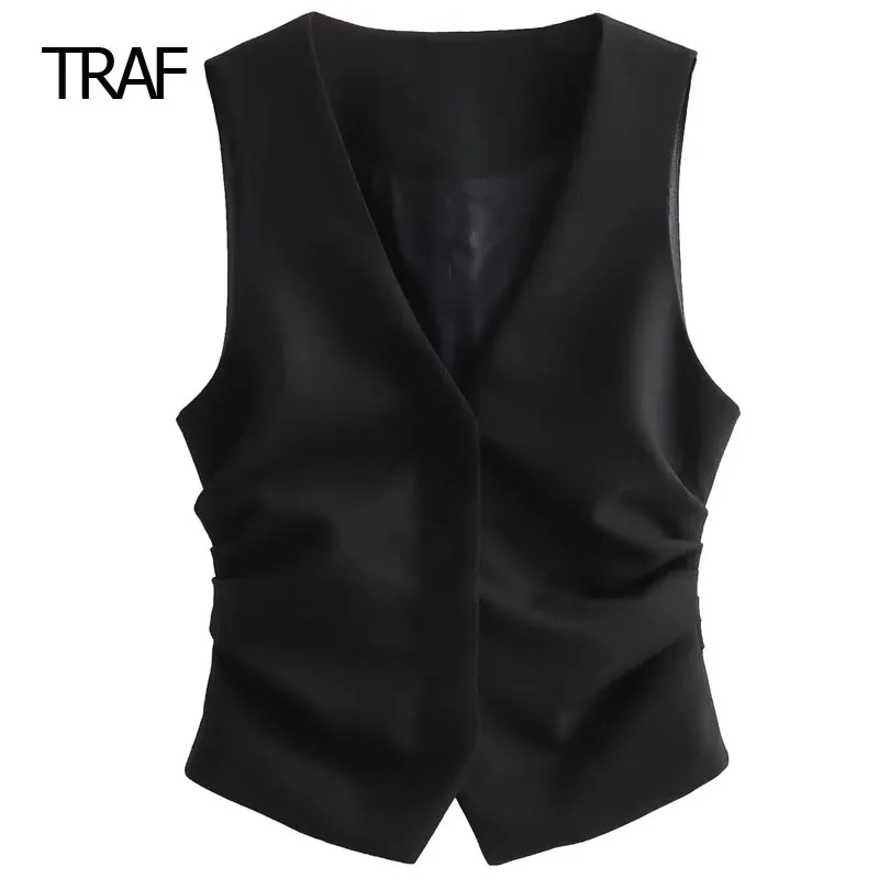 

Жилет женский с V-образным вырезом, без рукавов