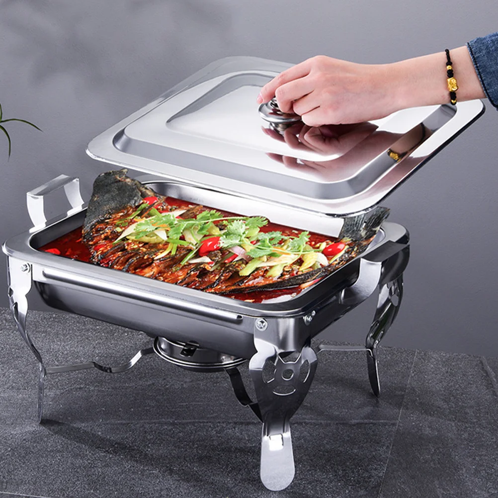 

Fish Buffet Server Chafing Warmer Dishes Storage Shelves Large Tray Food Stainless Steel Stove