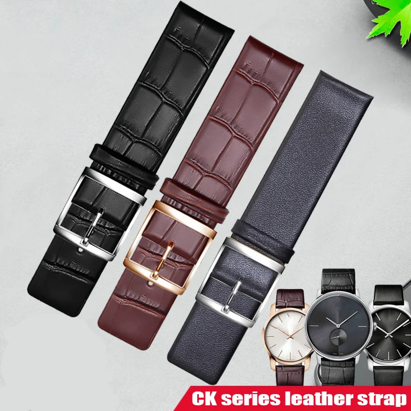 

Cowhide Watch strap Accessories 16mm 18mm 20mm 22mm For C-K K2Y211/K2Y231 Genuine Leather Band Bracelet Men Women's Watch Bands