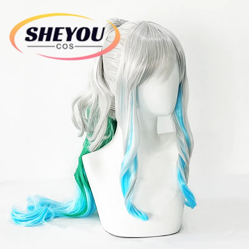 

Yamato Cosplay Wig 70cm Long Anime One Piece Yamato Gradient Woman Cosplay Heat Resistant Hair Halloween Party Wigs + Wig Cap