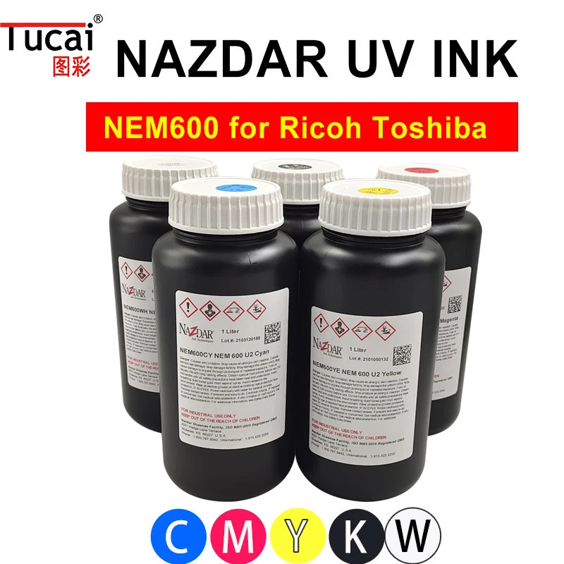 

Оригинальный импортный Nazdar NEM600 UV планшетный ink1000 мл для Ricoh gen5 konica промышленная печатающая головка