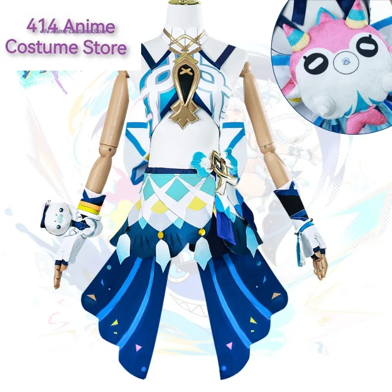 Muinaa Косплей Игра Аниме Genshin Impact Новая ролевая идея Костюм Платье Парик Ролевые