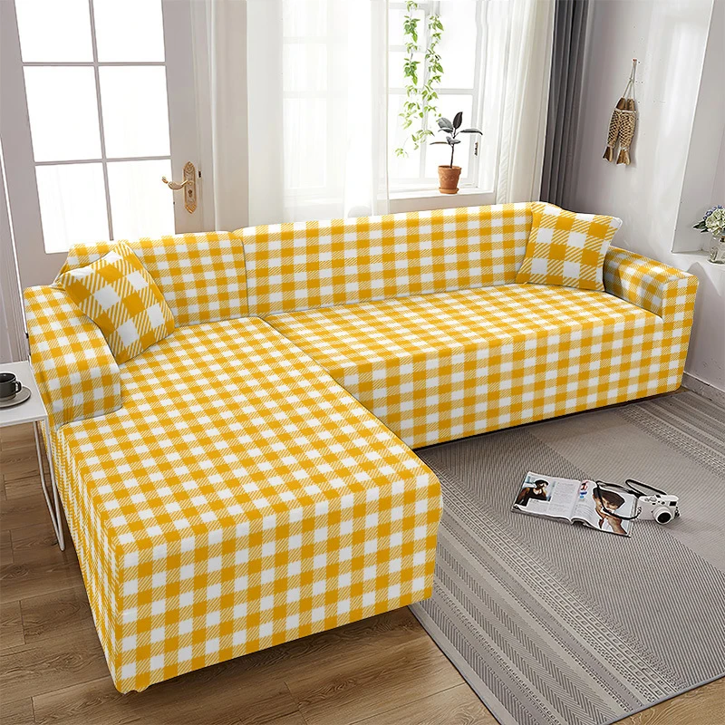 

Plaid Sofa Cover Four Seasons All-Inclusive Elastic Lazy Sectional Sofa L Shape Sofa Cover Couch Cover Chair Cover Cushion Cover