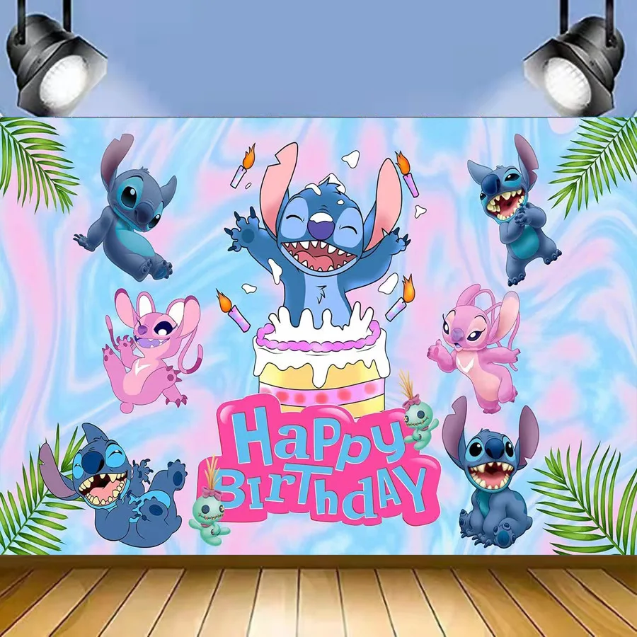 Disney Lilo & Stitch Party Backdrops Decoration Backgrounds Vinyl Photography Backdrops For Boys Girls Birthday Party Supplies images - 6
