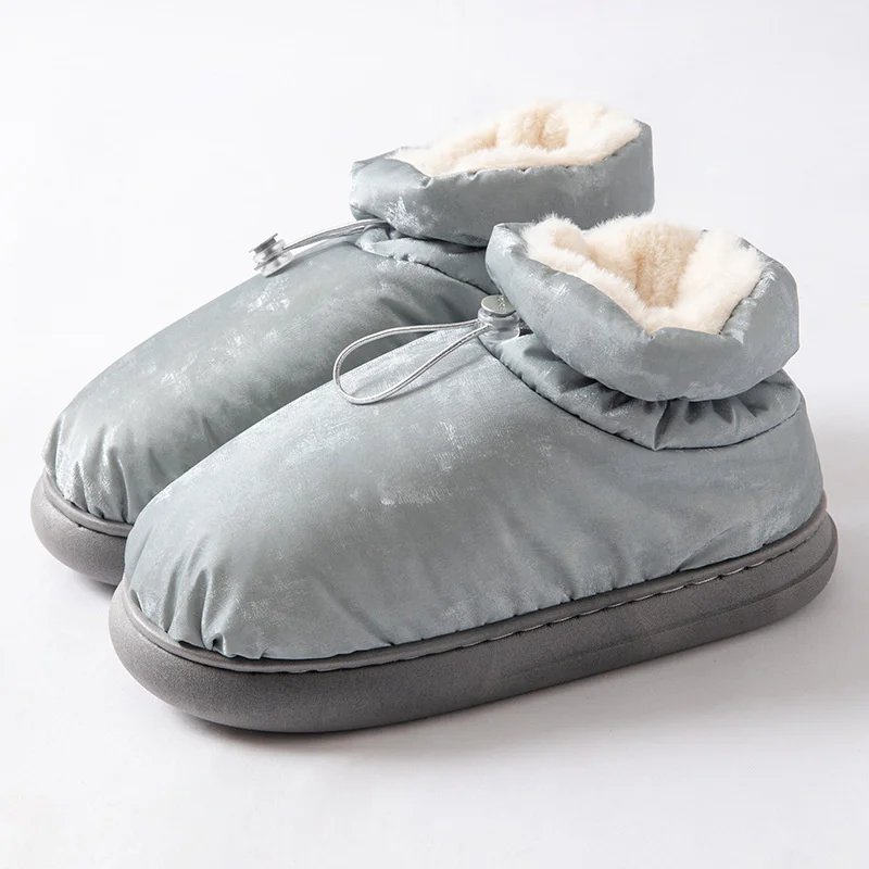 Man Women Winter Snow Boots Cotton Slippers Outside. Women Keep Warm Indoors Home Shoes 2023 Winter Household Couples Cotton
