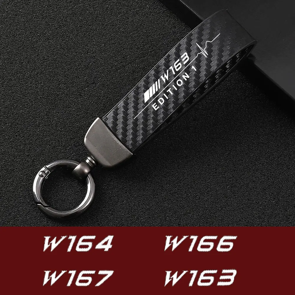 

Car Key Chain Car Key Ring Carbon fiber Style Keychain For Mercedes Benz Edition 1 GLE-Class W163 W164 W166 W167 Auto Accessory