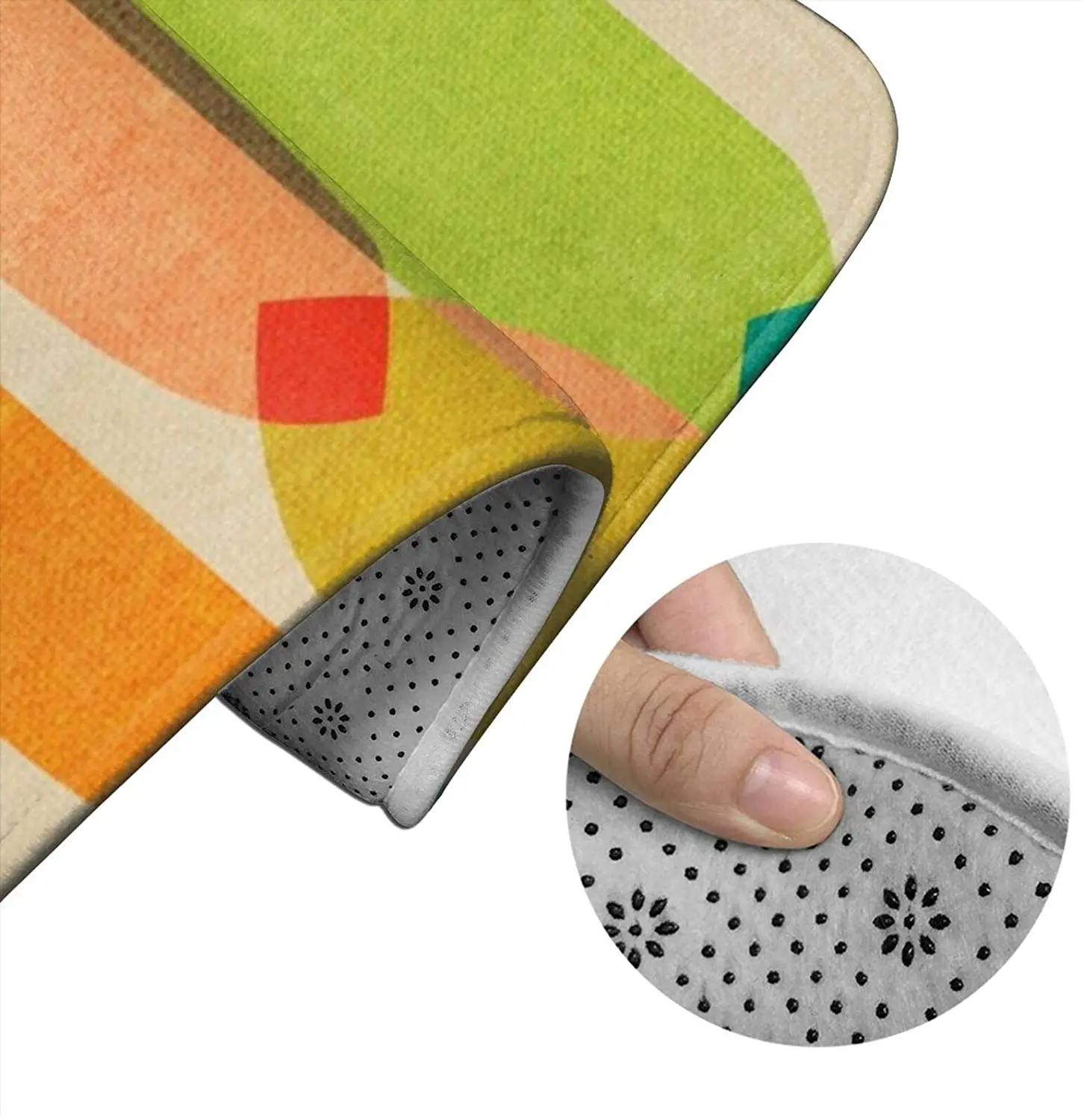 

Mid Century Droplets Bathroom Mat Sets 3 Piece Set Rugs Memory Foam Mat Set Toilet Seat Cover Bath Mat Lid cover