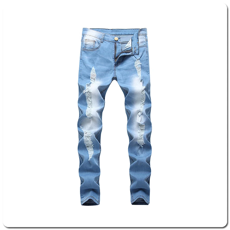 Kenntrice 2022 Men's Jeans Slim Ripped Casual Designer Stylish Style Skinny Fashion Walking Denim Pants For Man Fit Streetwear