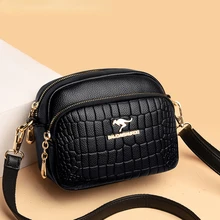 Womens Mini Crocodile Pattern Crossbody Bags 2022 Fashion Designer Shoulder Handbags and Purses PU Leather Messenger Sac