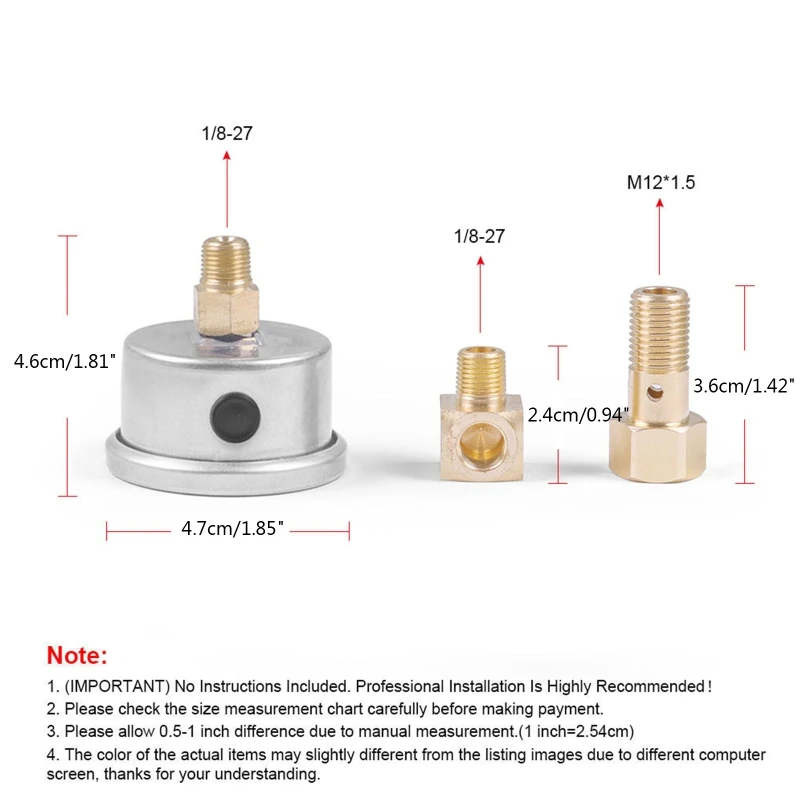 

Манометр топливного давления для грузовика, автомобиля, 0-100 фунтов на кв. дюйм, манометр масла для Civic, все модели S2000 00-03, универсальный J60F