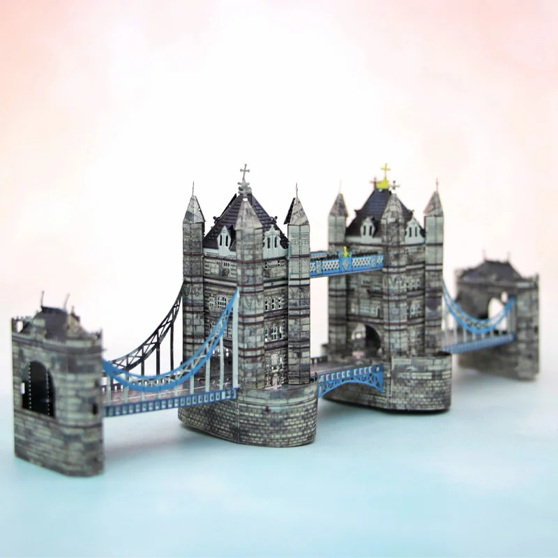 

Collage cool all metal DIY building assembly model 3D three-dimensional glue Free Puzzle Color London Tower Bridge