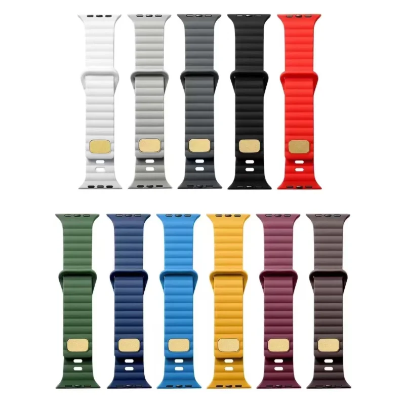 

Ремешок спортивный резиновый для Apple Watch Band 44 мм 45 мм 42 мм 40 мм 38 мм 41 мм 49 мм, мягкий силиконовый браслет для iWatch Ultra 8 7 6 5 4 SE