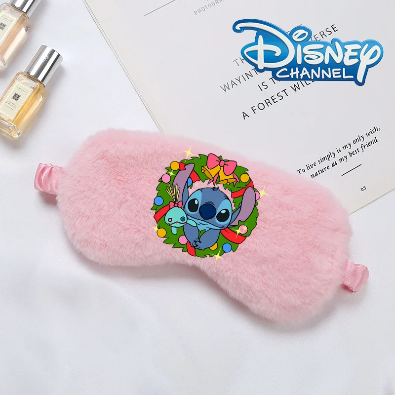 Stitch Disney Маска для сна Спящая повязка на глаза Мягкие плюшевые маски глаз Плюшевая