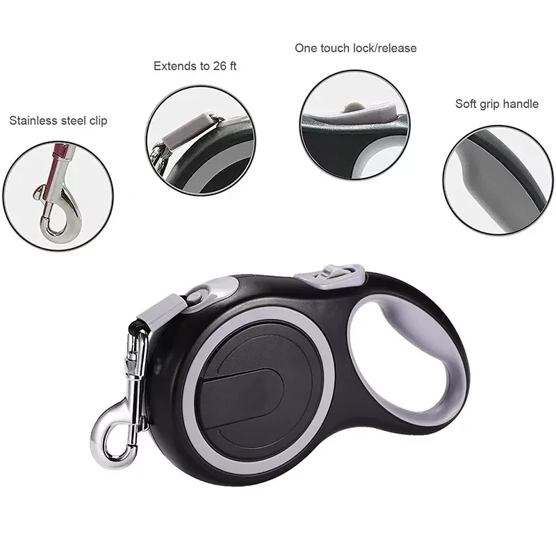 

JMTLong Strong Pet Leash For Large Dogs Durable Nylon Retractable Big Dog Walking Leash Leads Automatic Extending Dog Leash Rope