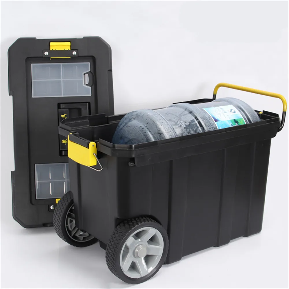 

Large Capacity Tool Box Tool Box with Wheel Polymer Packout Rolling Tool Box for Waterproof Tool Storage Box Safety Hard Case