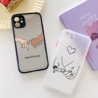 maiyaca lover hand line simple phone case for iphone x xr xs 7 8 plus 11 12 13 pro max 13mini translucent matte shockproof case