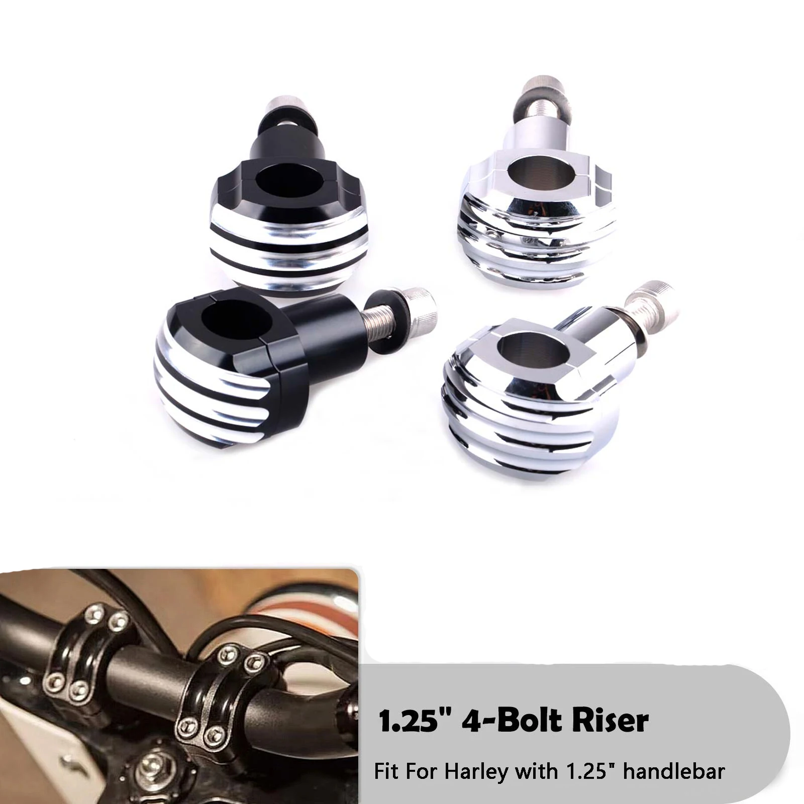 Хромированные подъемники на руль мотоцикла 1 дюйм 25 мм фиксированный зажим с ЧПУ