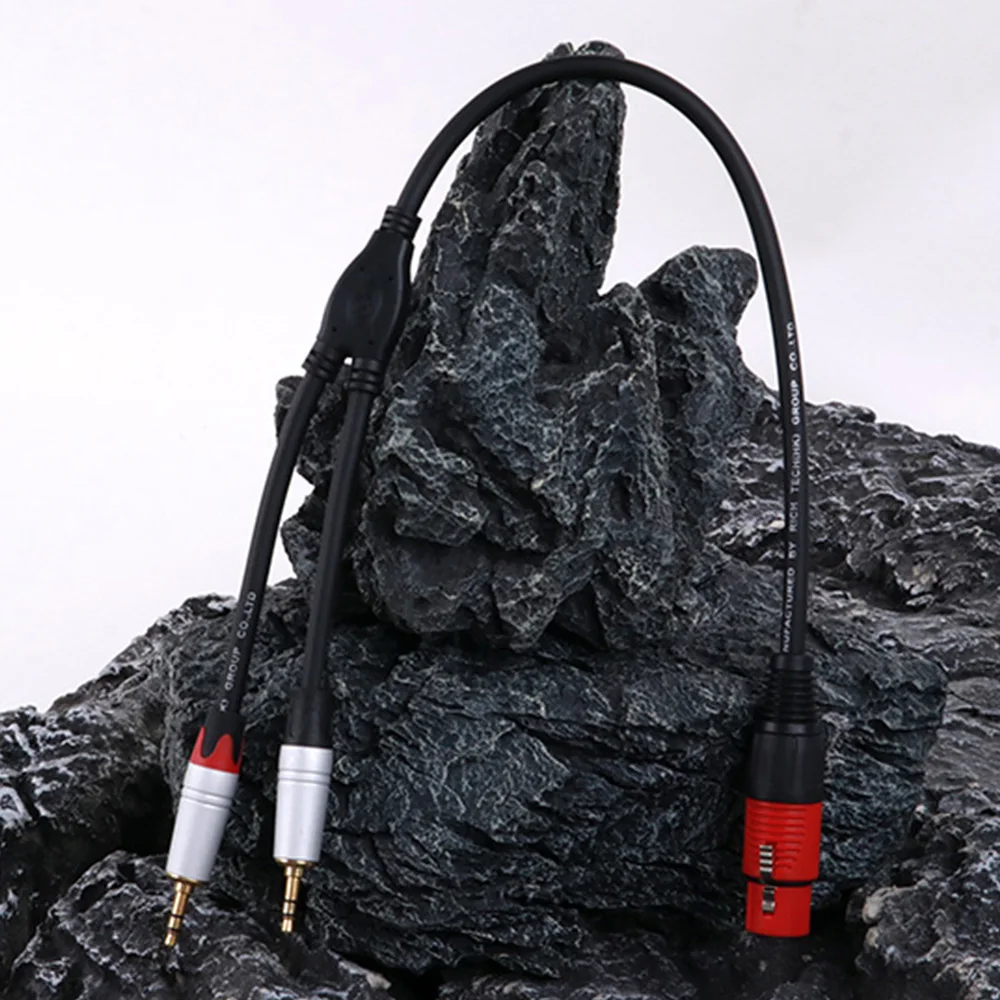 Фото Y разделительный шнур, пластиковый корпус 3Pin XLR Female к Dual 3,5mm AUX 1/8 Inch Male Stereo Jack, аудиоадаптер, конвертер, экранированный кабель №4