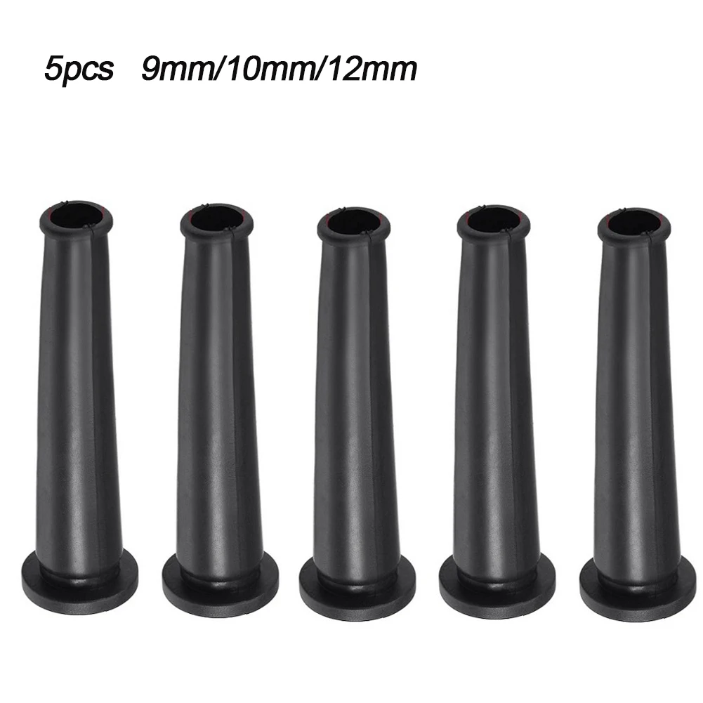 5pcs 9/10/12mm Wire Cable Sleeve Protector Boot Cover Black Rubber Boots Protective Film For Electric Drill Cable