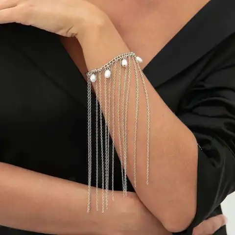 Ingemark металлический браслет с искусственным жемчугом