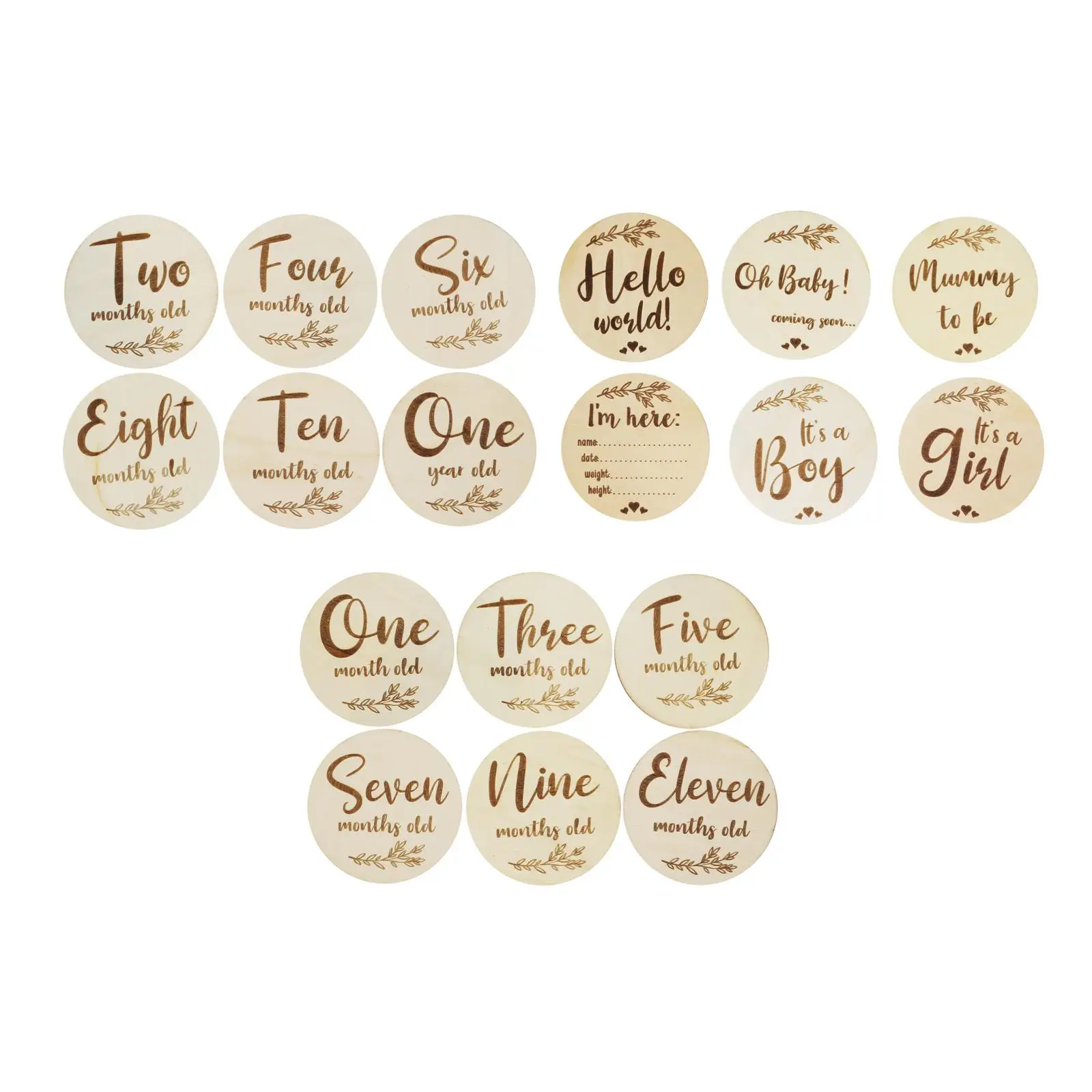 

6x Newborn Baby Shower Gift Month Cards Hand- Baby Shower Gifts Photo Prop