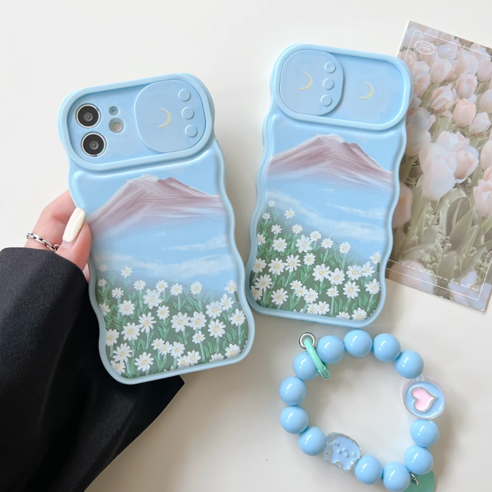

Силиконовый противоударный чехол для телефона с изображением пейзажа для IPhone 13, 11, 12 Pro Max, Xr, X, XS Max, мягкий чехол с круглыми линзами и окошком