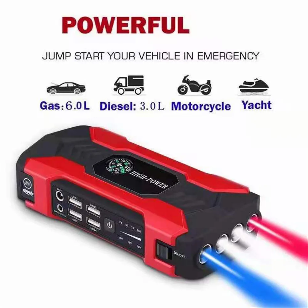 

20000mAh 200A Jump Starter Power Bank Portable Charger Car Booster 12V Auto Starting Device Emergency Battery Car Start