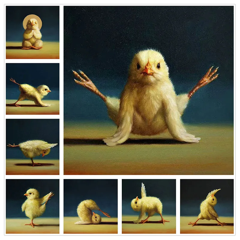 

Алмазная живопись, вышивка крестиком, алмазная вышивка «сделай сам», животные, цыплята, практика йоги, мозаика, украшение для дома, подарок