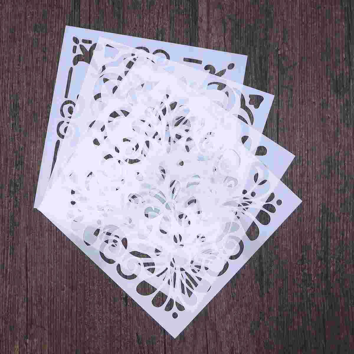 

4 Sheets Stencils Washable Reusable Drawing Sheet Drawing Templates for School Projects Crafts