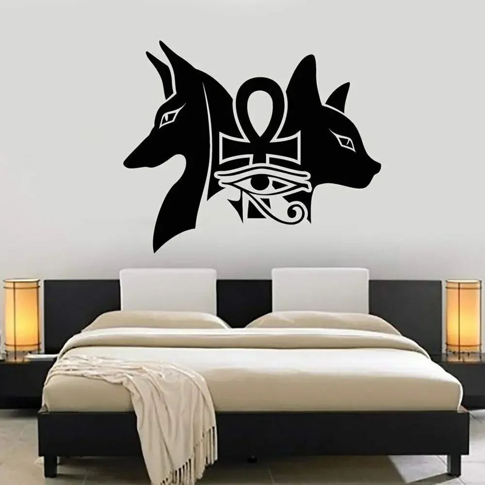 Виниловая настенная наклейка с изображением древних египетских богов Анубис