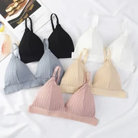 cotton crop top bras for women french style lingerie adjustable wireless tank top comfy underwear unwired soft girls camisole