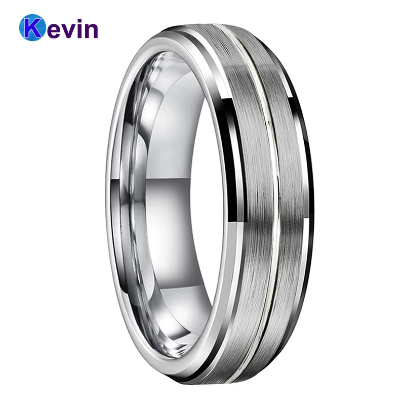 Классическое Обручальное кольцо 8 мм для мужчин и женщин вольфрамовое со
