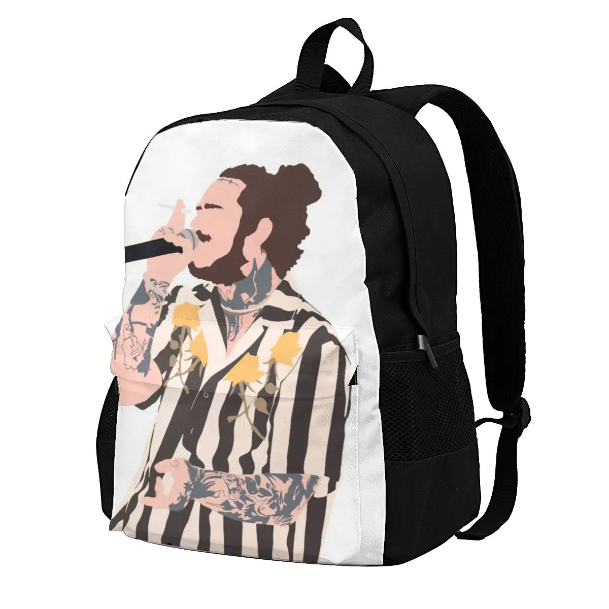 

Post Malone Rapper Song Cool Backpacks fan art concert wild sing Runner Print Elegant Backpack Polyester Summer Bags