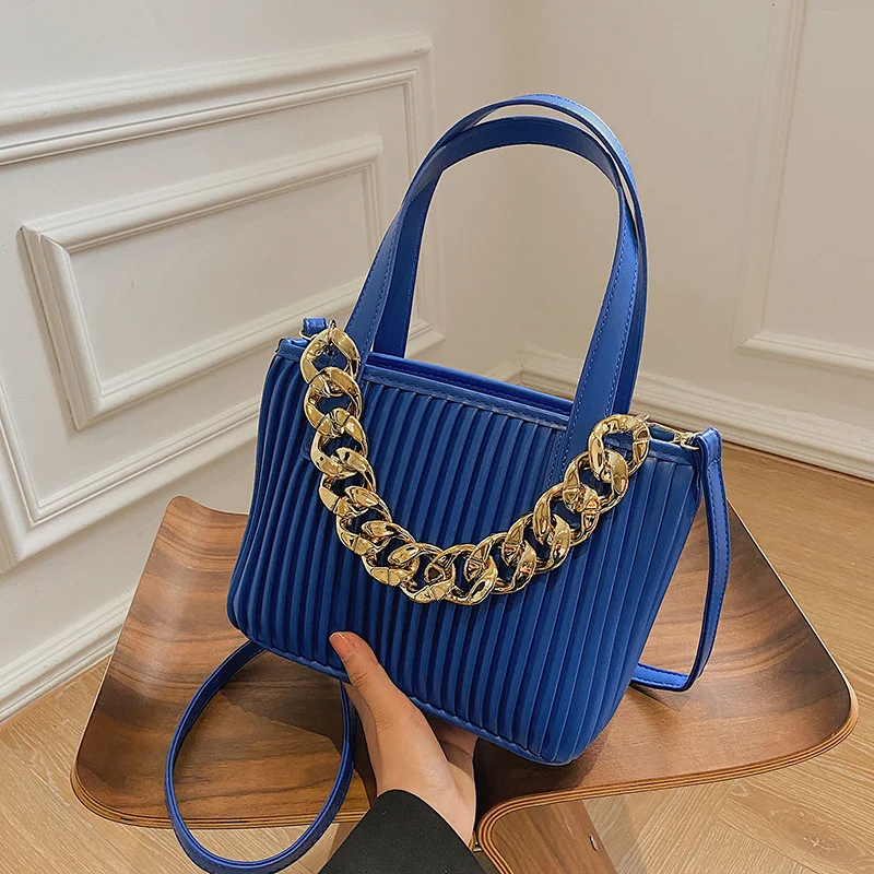 

Сумка-тоут из искусственной кожи на толстой цепочке, сумка через плечо для женщин, лето 2021, простые сумки и кошельки, женская брендовая сумка