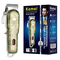 original kemei full metal hair trimmer professional cordless barber hair clipper electric for men adjustable haircut machine