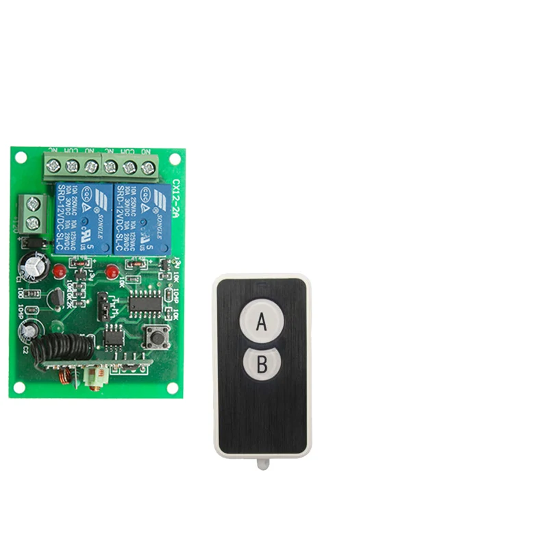 DC12V 24V 2-канальный мини беспроводной радиочастотный пульт дистанционного