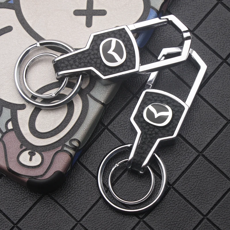 

2pcs High Quality Metal Logo Car Styling Emblem Keychain Chain Ring Vehicle Accessories For Mazda Atenza Axela Speed 323 626 M3