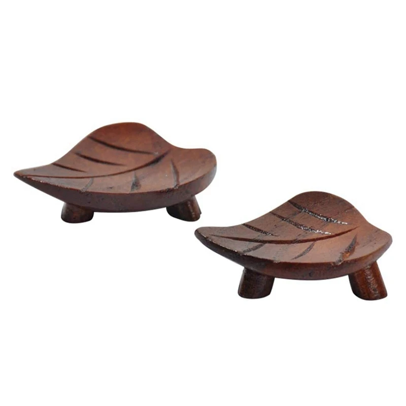 

2 Pcs Stove Stick Spoon Break Wood Dinner Equipment Stand Leaf Shaped Fork Spoon Holder Restaurant Cutlery Rack Stand