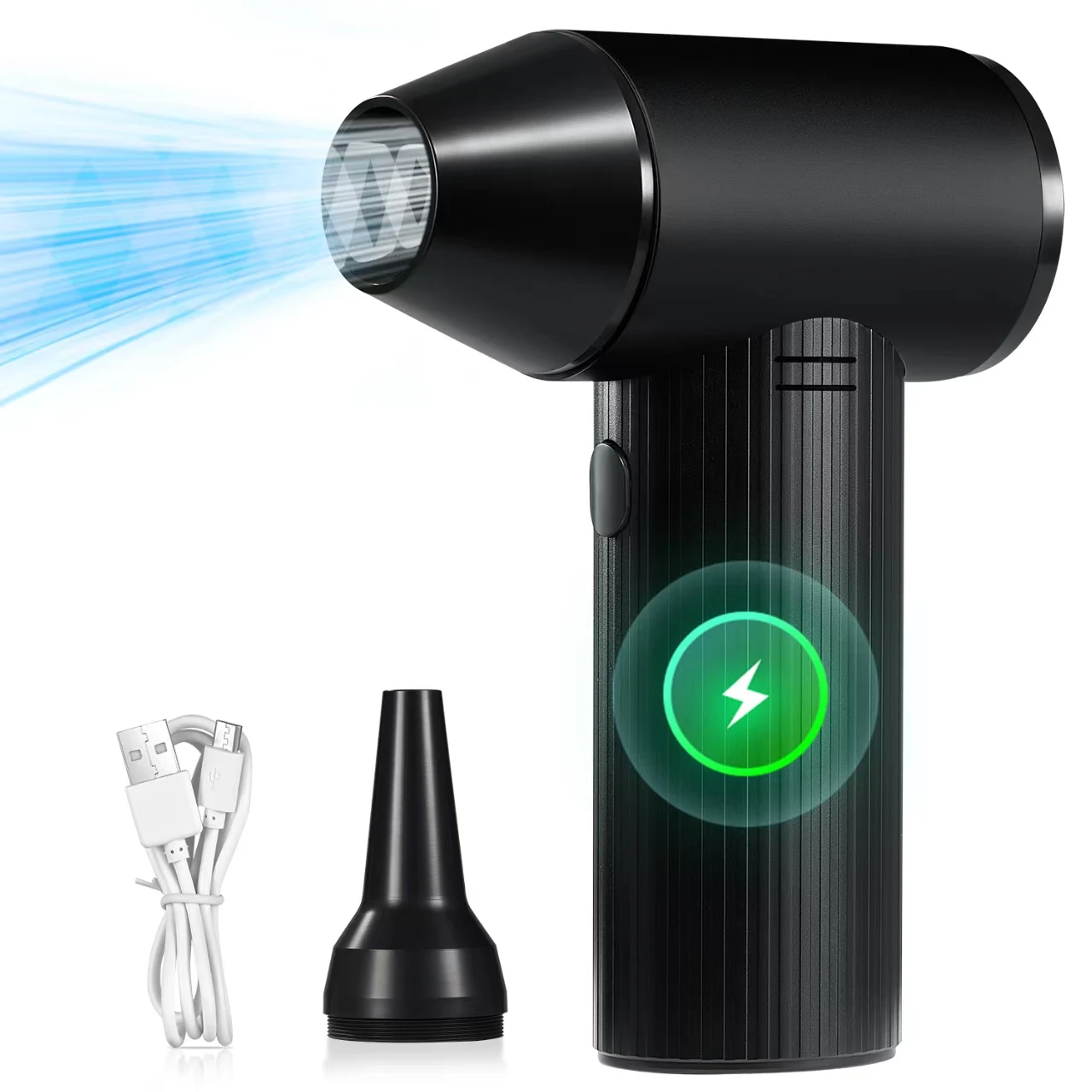 

X7 Violent Вентилятор Скорость ветра 45 м/с Бесщеточный двигатель 40 мм Турбоструйный вентилятор с 3 насадками Выдув пыли Очистка клавиатуры Воздуходувка