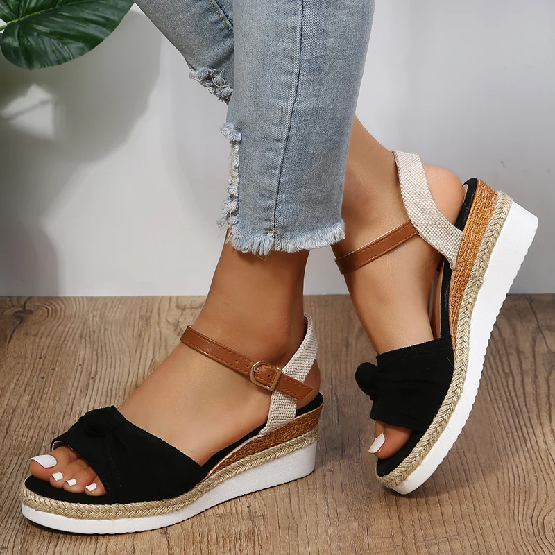 

Summer New Women Shoes Sandals Peep Toe Women Shoe Retro Sandals For Women Casual Wedge Sandals Thick bottom Zapatillas Mujer