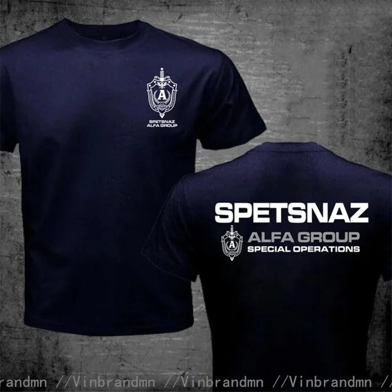 Фото Русская футболка Spetsnaz Alfa Alpha Unit Counter Terrorist Special Unit Forces, мужская забавная футболка снайперской группы русской армии Alpha №5