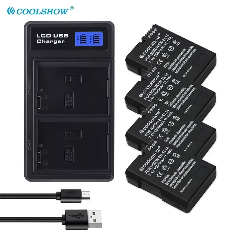 

NEW2023 ENEL14 Battery 1500mah For Nikon D3100 D3200 D3300 D3400 D3500 D5600 D5100 D5200 P7000 P7100 P7800 EL14 Batterie