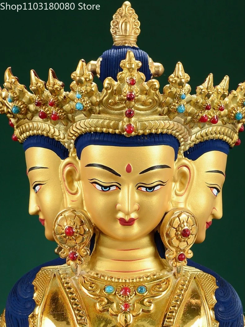 Медная латунная позолоченная статуя Будды ваирокана женской скульптура