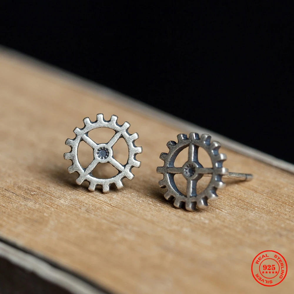 Серьги-гвоздики yizai из серебра 100% пробы в классическом винтажном стиле, не выцветают и не вызывают аллергии, унисекс, ювелирные изделия в подарок