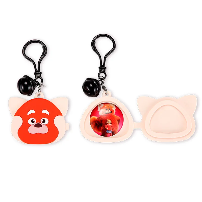 Поворачивающаяся красная поп-кольцо панда кавайная силиконовая лента с брелоком