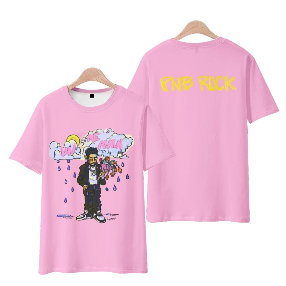2022 R.I.P PnB Rock Tshirt Rapper Pullover Casual Short Sleeve Cosplay Tee Shirt Streetwear Crewneck Fashion Clothes