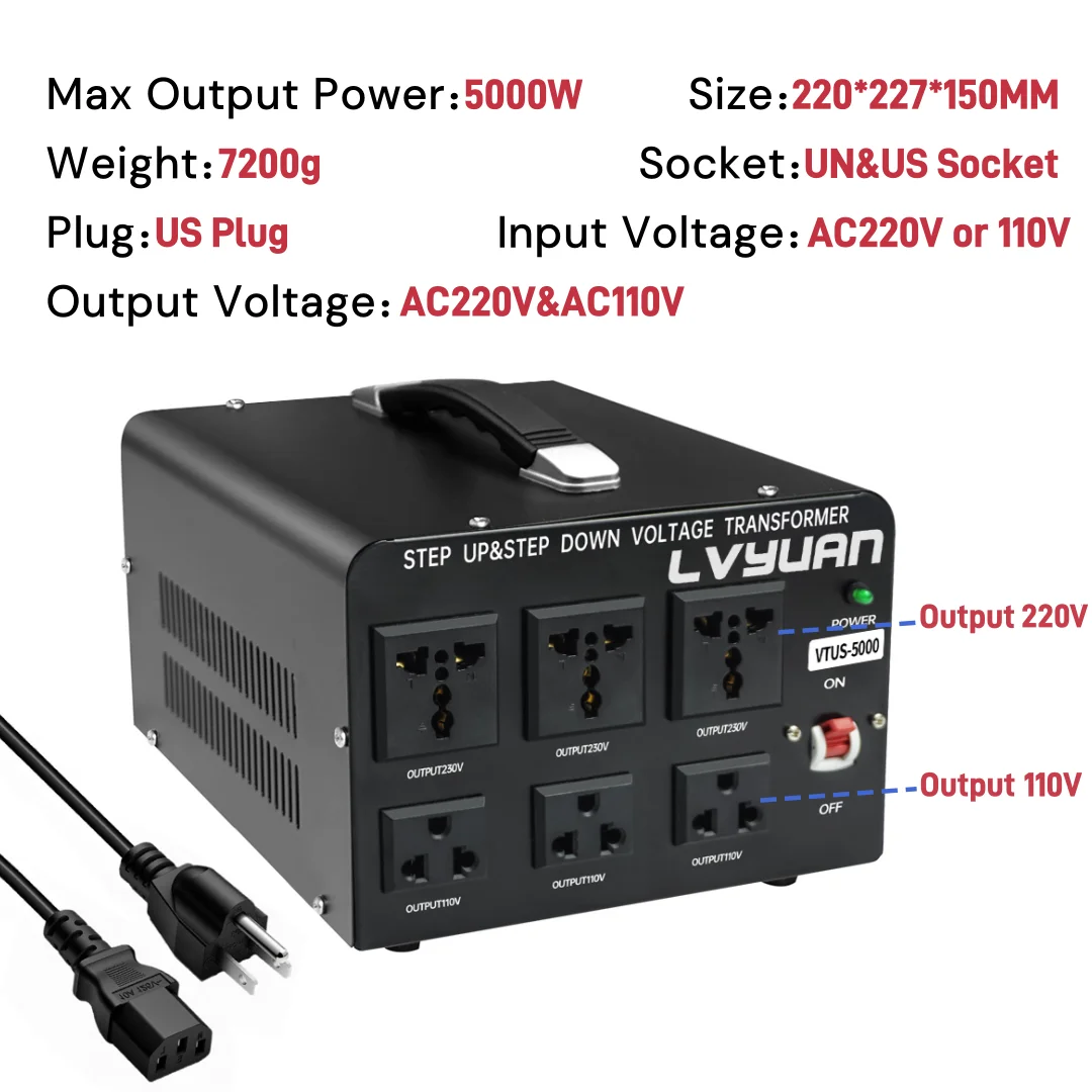 

Трансформатор напряжения LVYUAN 110В/220В 500Вт-5000Вт