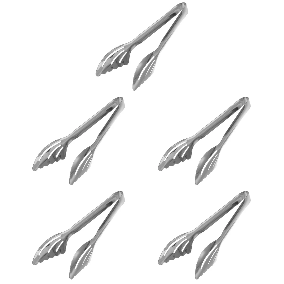 

5 Count BBQ Tongs Cooking Kitchen Tools Bread Stainless Steel Household Buffet Bakery Dessert Food Clip Fruitcake