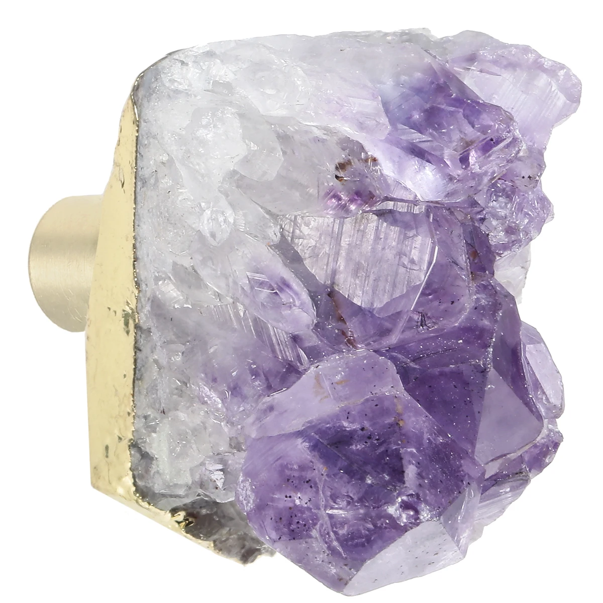 

Natural Amethyst Rough Crystal Stone Drawer Knobs Cupboard Wardrobe Cabinet Door Pull Handles With Screws Home Decoration